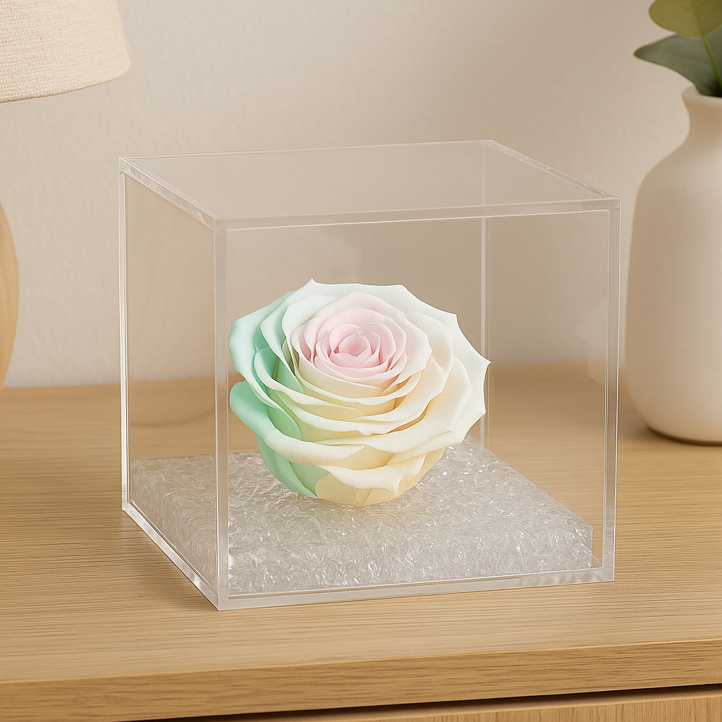 Rosa stabilizzata multicolor dimensione grande 14x14