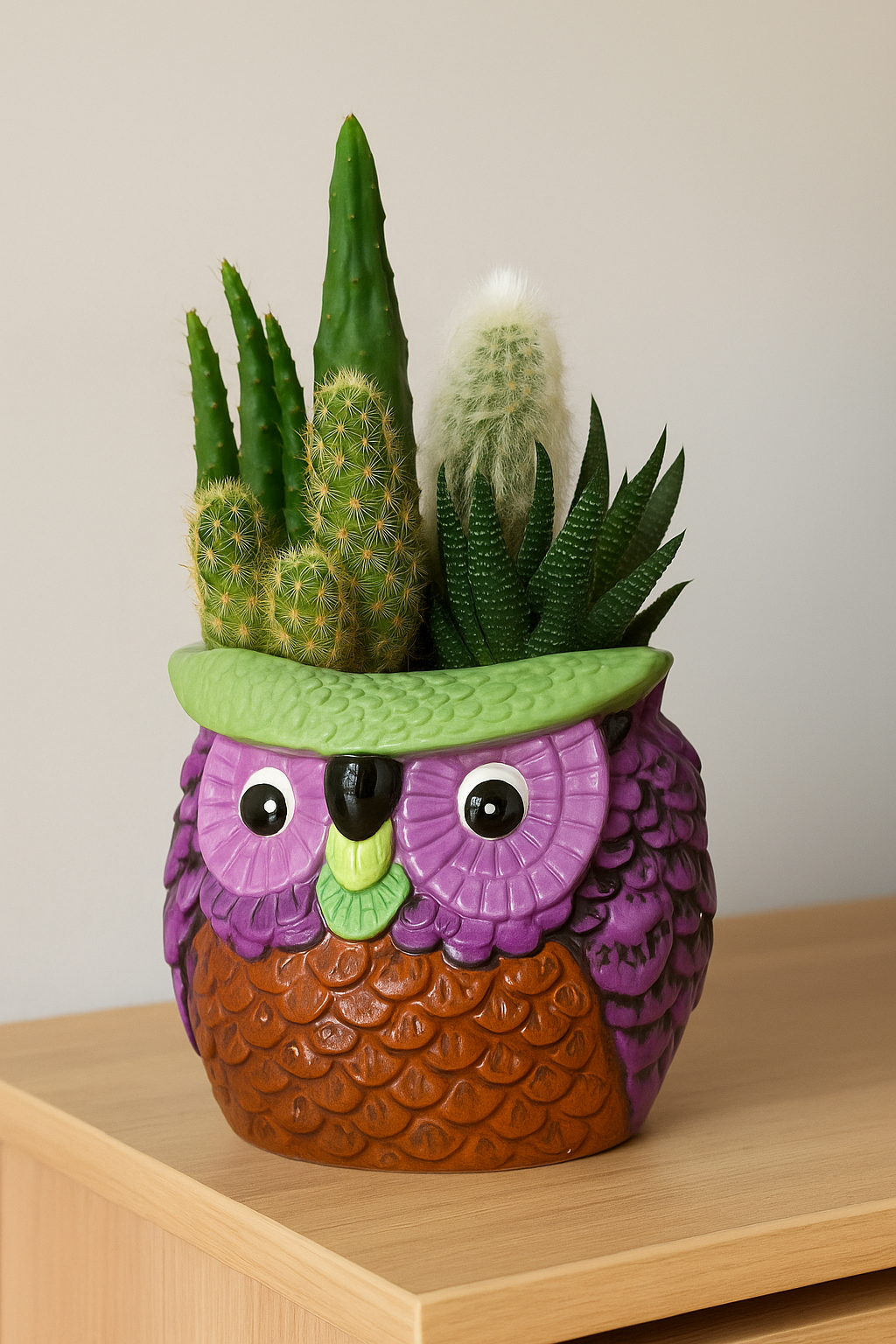 Vaso Gufo con Piante Grasse