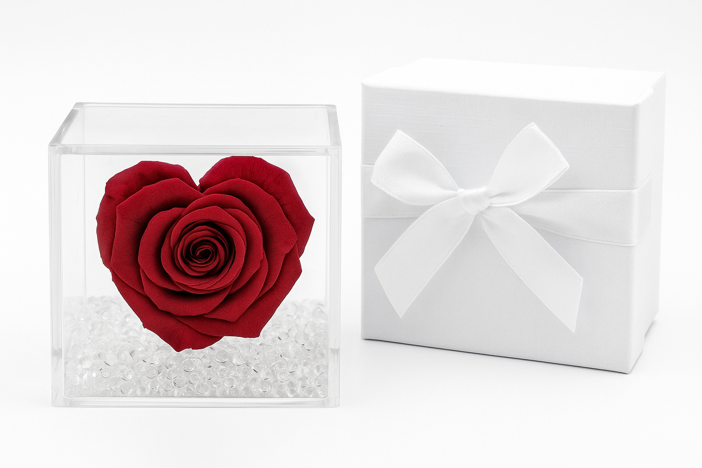 Rosa stabilizzata cuore rosso dimensioni 8x8