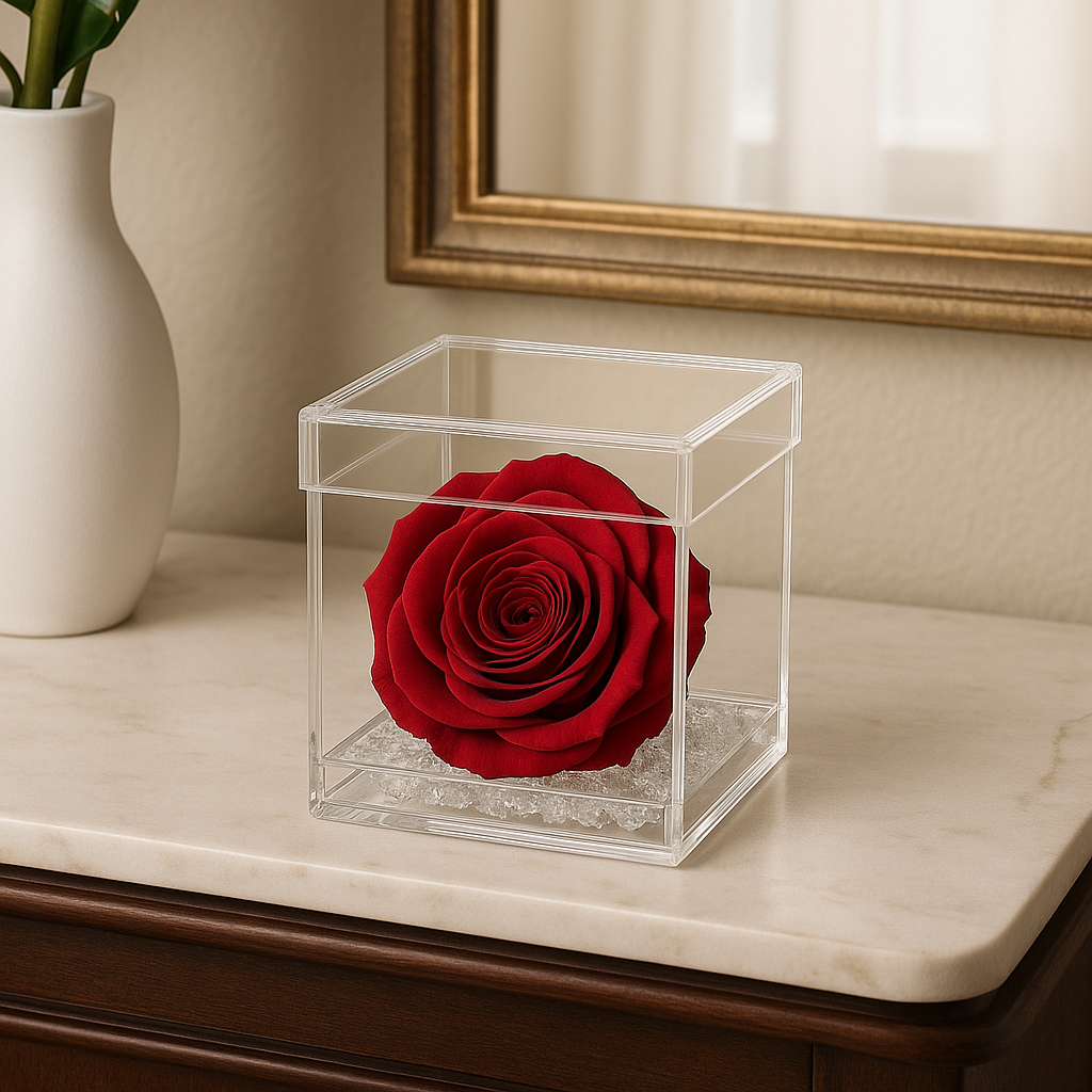 Rosa rossa Stabilizzata dimensione 8x8